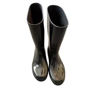 Black Rain Boots Women’s Waterproof Mid Calf Size 7